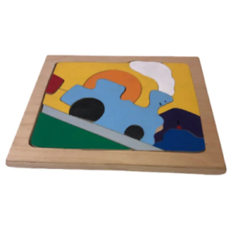 TRAIN Wood Tray Puzzle 13 Pieces Easy Wooden Puzzle